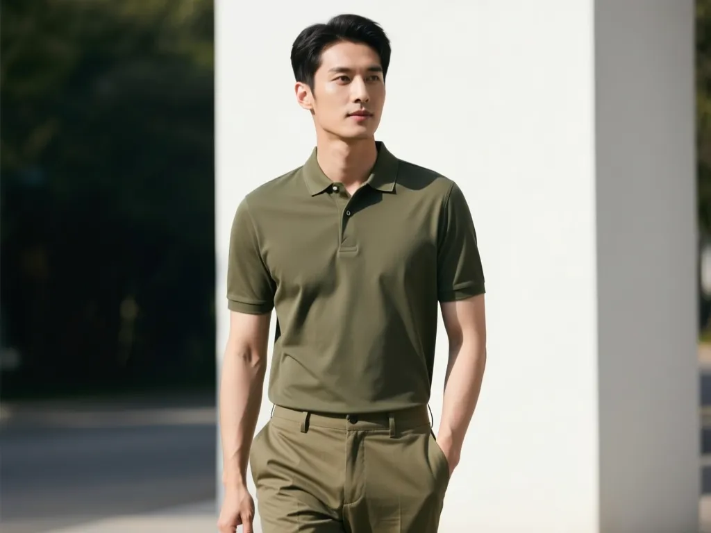 3. Polo Shirt And Olive Chinos - business casual outfit ideas for men