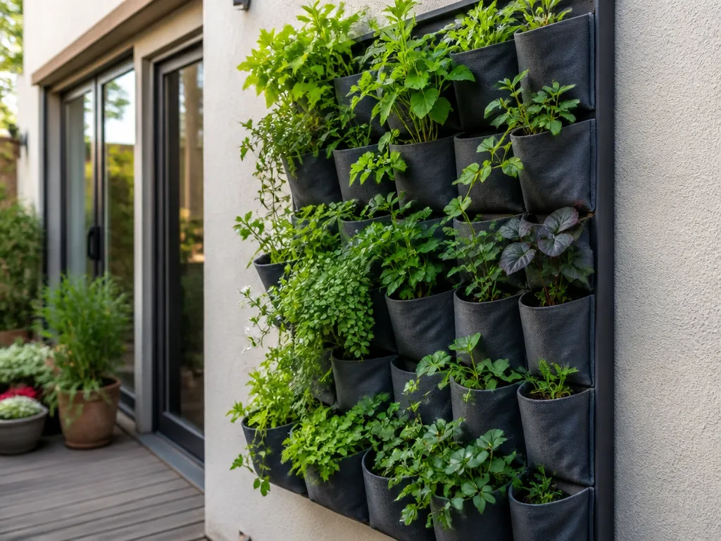 5. Wall-mounted Vertical Pocket Systems - raised garden bed ideas for small backyards